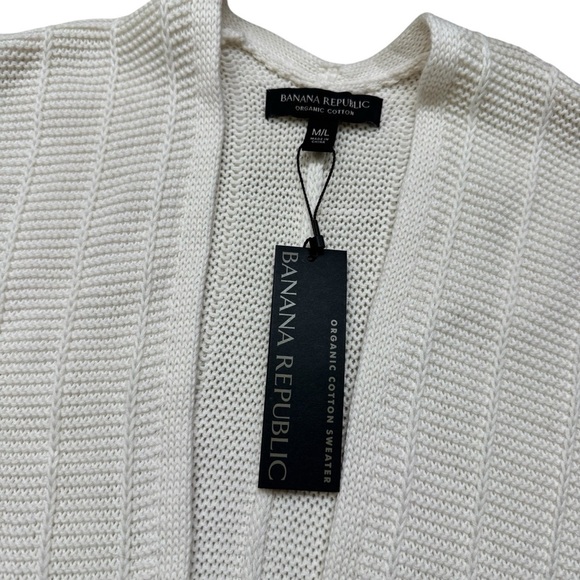 Banana Republic Knit Duster Cardigan Sweater Open Front Drop Shoulder Long M/L - Picture 3 of 10
